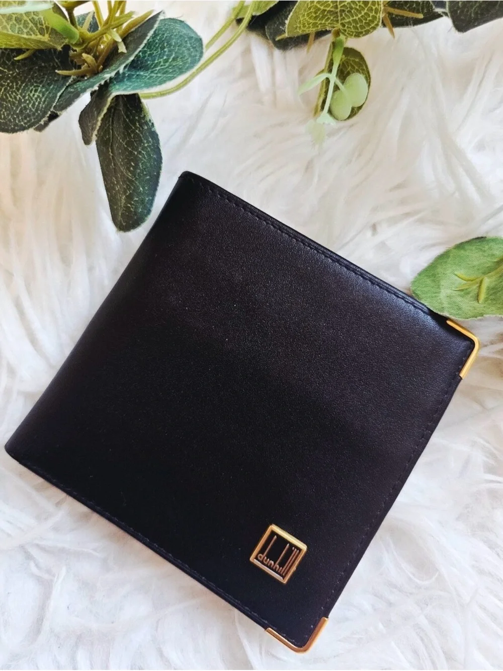 Dunhill Black Leather Bi Fold Wallet
